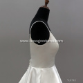 Elegant White A Line Vestido de noiva Custom Made Spaghetti strap satin Wedding Dress bridal Gown